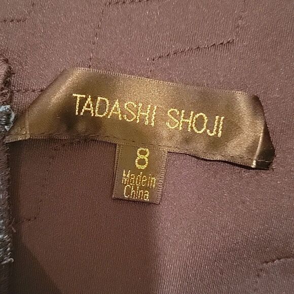 Tadashi Shoji teal black geometric sheath dress sz 8 - Picture 8 of 9